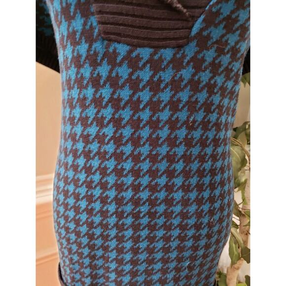 Style & Co. Women's Blue Knit Houndstooth Short Sleeve V Neck Sweater Dress XL - Picture 4 of 15